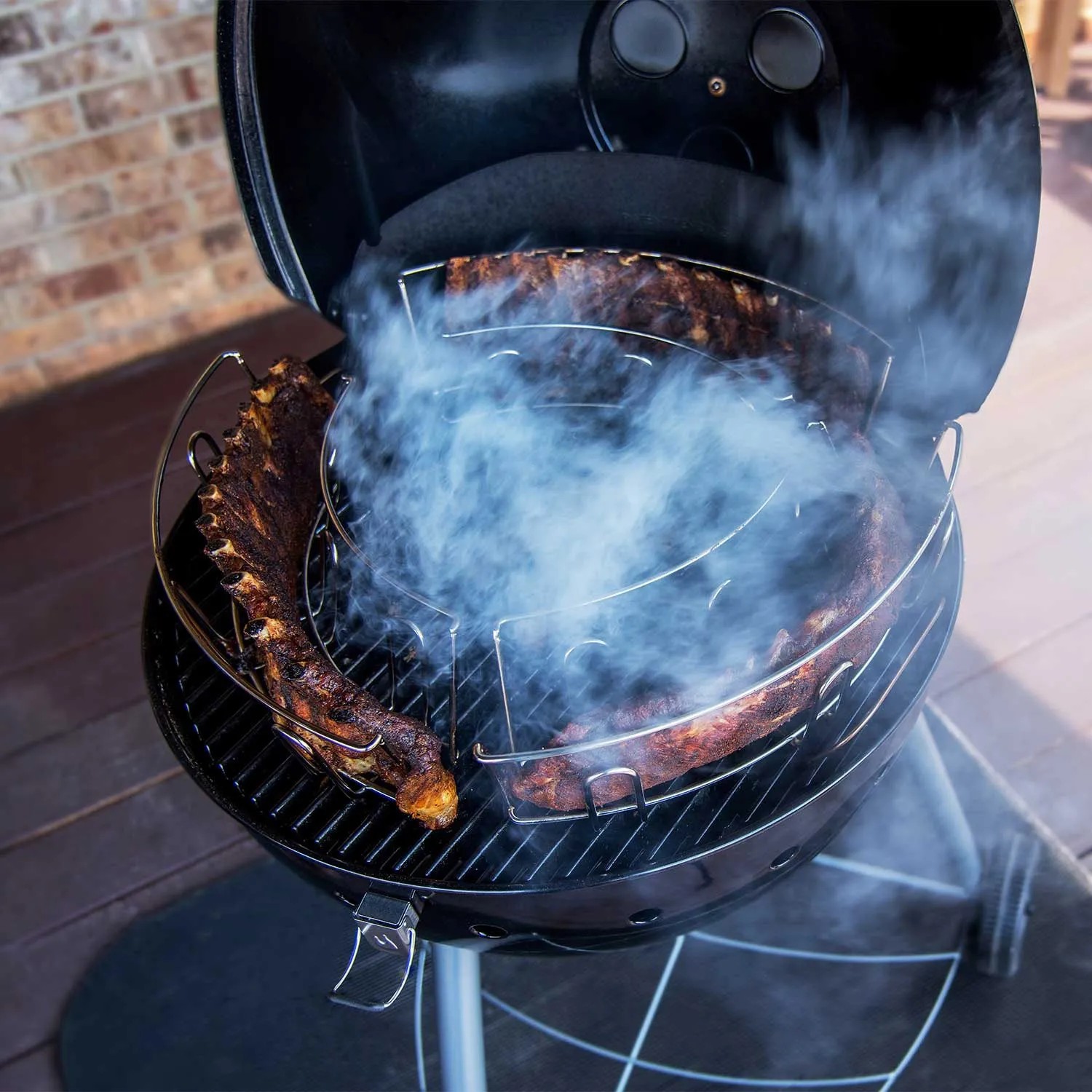Supporto Per Costine E Bistecche Da BBQ - Rack In Ferro Per Griglia E Forno, Fino A 5 Costolette