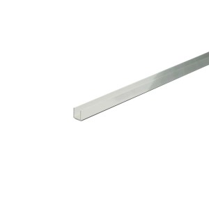 Canalina U 1 m alluminio anodizzato 10x10x1000 mm nichel opaco