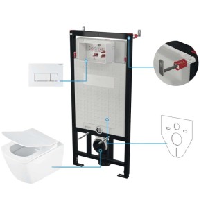 Set WC sospeso 6 in 1 Idrostile con sedile e telaio bianco