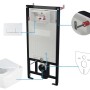 Set WC sospeso 6 in 1 Idrostile con sedile e telaio bianco