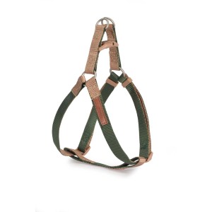 Guinzaglio per cani verde e beige di t.b.t. per cani di taglia piccola e media.