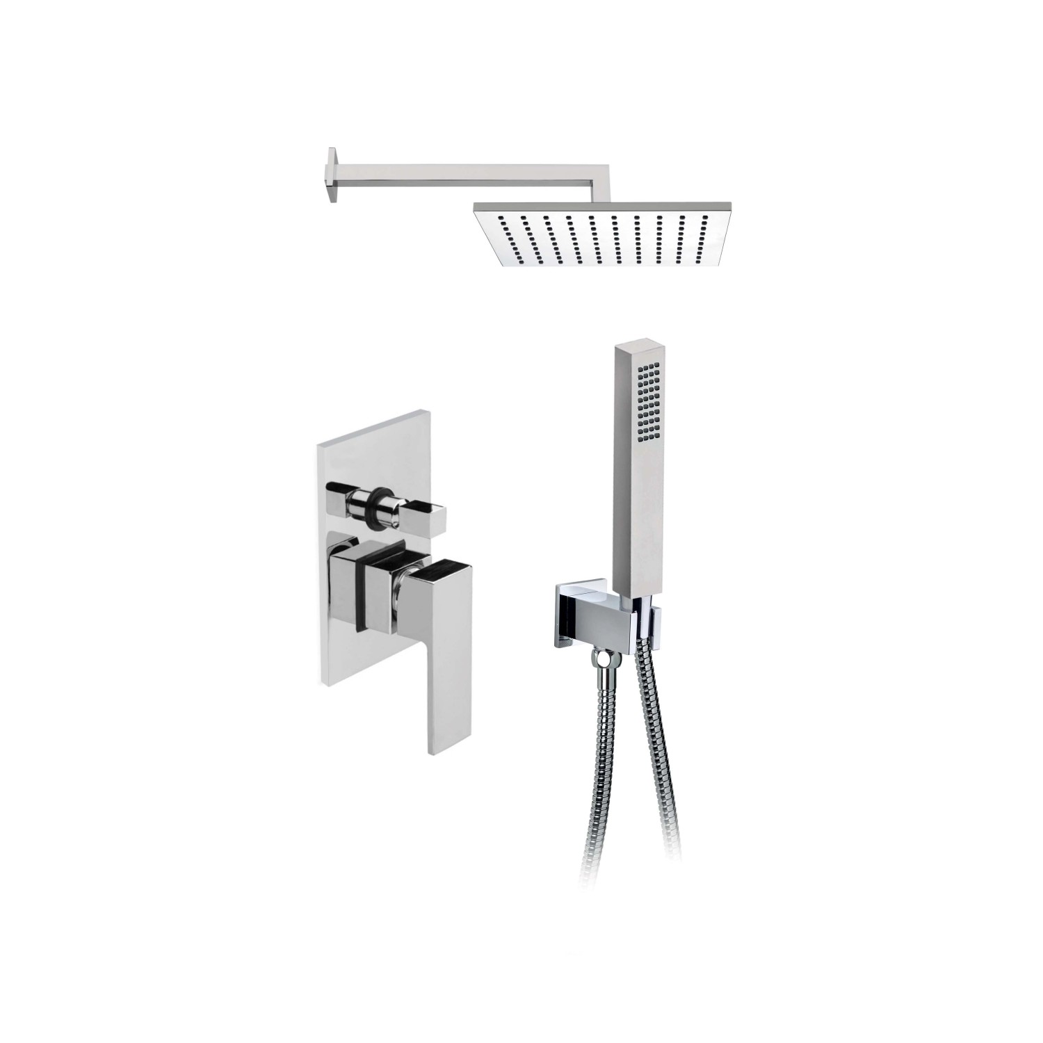 Set Doccia Incasso Rainsworth Cromo - Miscelatore, Soffione Pioggia 25cm, Doccino, Ottone, Tecnologia Aria-Acqua - Foto 4