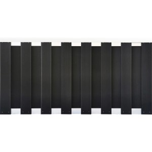 Pannello per recinzione giardino anteriore in WPC e alluminio antracite, 90x180 cm.