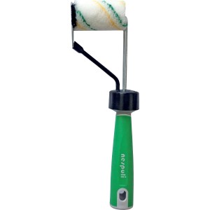 Piccolo rullo per pittura con manico verde per una pittura precisa.