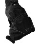 Cappotto nero per cani t.b.t. con riflettori e cinturino regolabile per maggiore sicurezza.