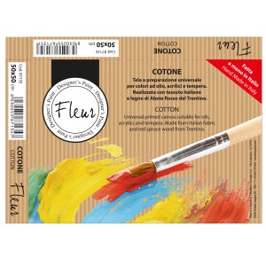 t.b.t. Telaio 50x50 cm, cotone, ideale per colori a olio, acrilici e tempera.
