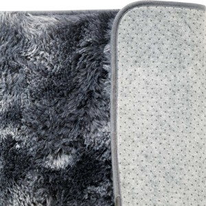 Tappeto a pelo lungo grigio t.b.t. con fondo antiscivolo.