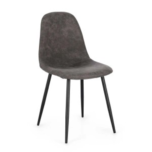 Sedia Irelia effetto microfibra 44x53xh84 cm grigio