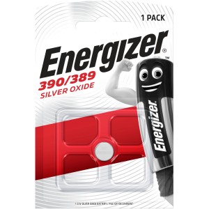Pila a bottone Energizer 389/390 all'ossido di argento, 1 pezzo, per orologi ed elettronica.