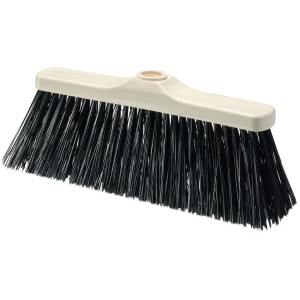 Scopa t.b.t. con setole nere e testina beige.