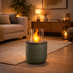 Camino a bioetanolo giardino Divina Fire Raffaello 3,4 kW Ø35xH55 cm verde