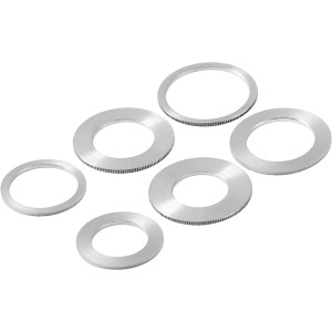 Set di anelli di riduzione LUX Grande, 6 pezzi, per lame circolari, acciaio zincato.
