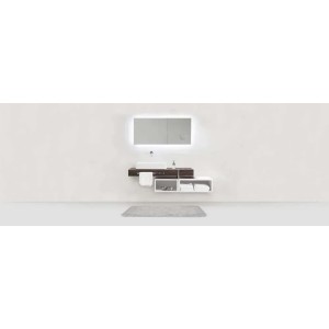Tappeto da bagno antiscivolo Badia 60x90 cm grigio