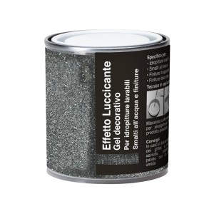 Barattolo di gel effetto t.b.t. per decorazioni murali creative con glitter.