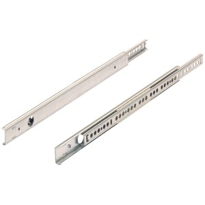 Guide a sfera Hettich ad estrazione parziale per cassetti con scanalatura da 27 mm, lunghezza 345-550 mm.