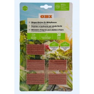 Concime in bastoncini OBI per piante fiorite, 30 pezzi. Concime universale.