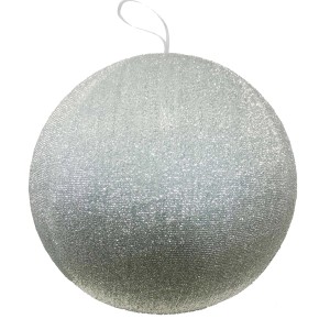 Sfera 3D in poliestere argento Ø 80 cm