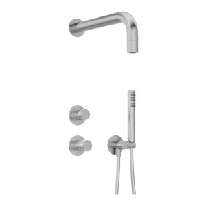 Set doccia incasso Idrostile Limonar soffione 42 mm acciaio spazzolato