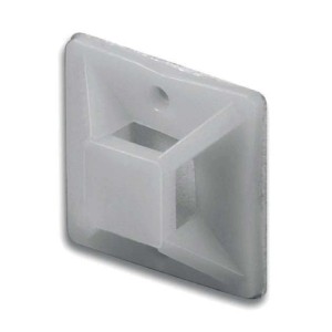 t.b.t. Base per fascette, quadrata, in plastica, per fissare le fascette.