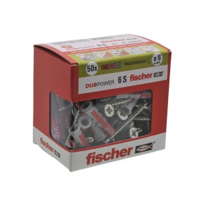 Tasselli Fischer DuoPower 6 S, confezione da 50. Tasselli universali per diversi materiali da costruzione.