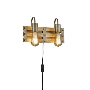 Applique LED da esterno in stile industriale rustico con due lampadine Edison.