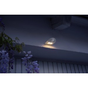Lampada da parete per esterni Ledvance LED DoorLED Down argentata con sensore di movimento e luce.