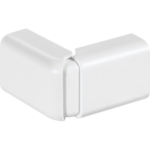 Angolo bianco t.b.t. per cavi in ambienti umidi, vista dettagliata.