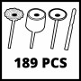 Accessori per Einhell Multitool TC-MG 135 E, set da 189 pezzi per lavori di levigatura, incisione e lucidatura.