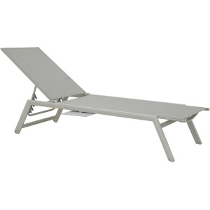 Lettino prendisole grigio t.b.t. con schienale regolabile per giardino e terrazza.