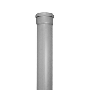 Tubo HT grigio per tubi di scarico, primo piano.