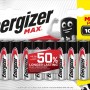 Batterie Energizer Max AA, confezione da 10. Batterie alcaline per dispositivi ad alto consumo.