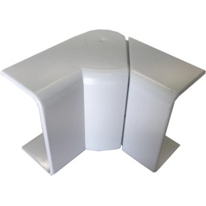 Angolo bianco t.b.t. per cavi per ambienti umidi, vista dettagliata.