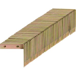 50 staffe angolari per sedie zincate gialle, 50x50x15mm, per costruzioni in legno per hobby e fai da te.