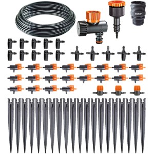 Set t.b.t. Microirrigazione con tubo, regolatori e connettori per irrigazione.