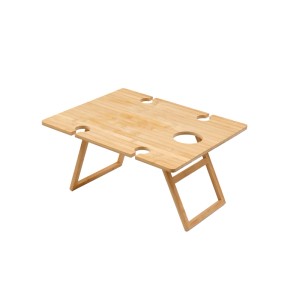 Tavolo da picnic pieghevole in legno 48x38x25 cm marrone chiaro