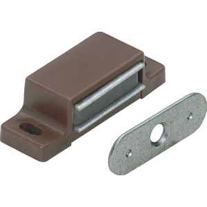 Chiusura magnetica Hettich, marrone, set da 4, con contropiastra per accessori per mobili.