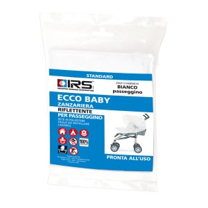 t.b.t. Zanzariera per passeggino, bianca, confezionata.