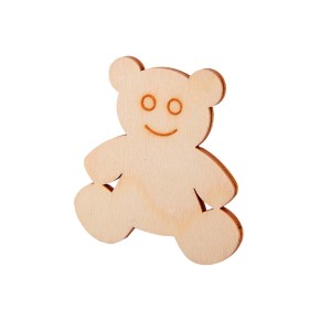 Ciondolo orso in legno per forniture artistiche, bricolage e decorazioni.