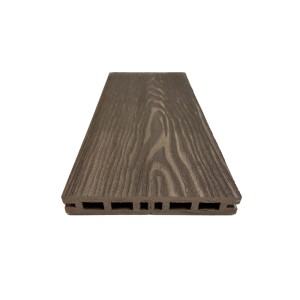Piastrelle da esterno doga WPC WOOD double face marrone 161x2000 mm