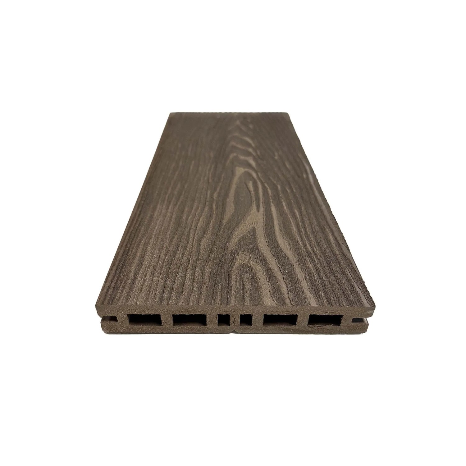 Piastrelle da esterno doga WPC WOOD double face marrone 161x2000 mm_3
