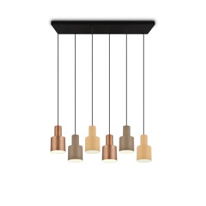 Moderna lampada a sospensione Trio Agudo, multicolore a 6 luci. Lampada a sospensione per soggiorno e sala da pranzo.