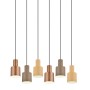 Moderna lampada a sospensione Trio Agudo, multicolore a 6 luci. Lampada a sospensione per soggiorno e sala da pranzo.