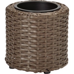 Vaso di fiori marrone effetto rattan (Ø 17 cm) per interni ed esterni.