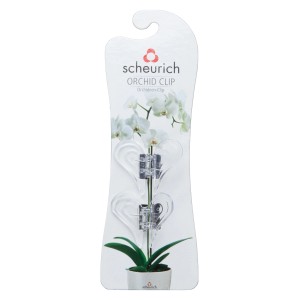 Scheurich Clip per orchidee, trasparenti, set da 2, accessori per un supporto stabile delle orchidee.