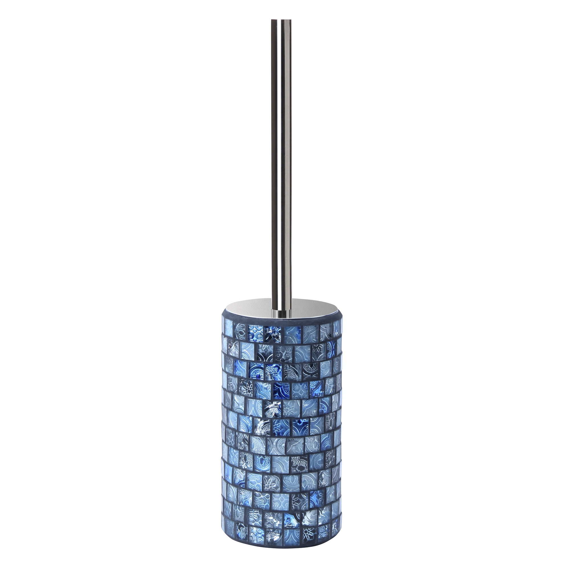 Porta scopino bagno Crystal vetro mosaico blu