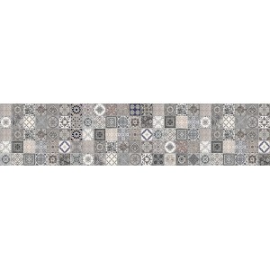 Paraschizzi t.b.t. con motivi orientali nei toni del grigio e del blu.