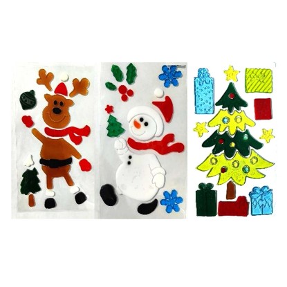 Vetrofania in gel soggetti natalizi assortiti 25x15 cm