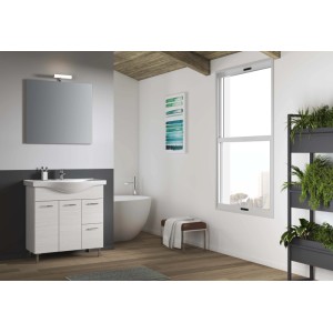 Mobile bagno completo Maka 85 cm con specchio e LED
