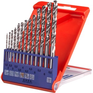 Set di punte elicoidali kwb Silver Star HSS-G, 13 pezzi, per acciaio, ghisa e plastica.