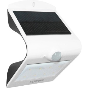 Faretto LED da esterno t.b.t. bianco con pannello solare e sensore di movimento.